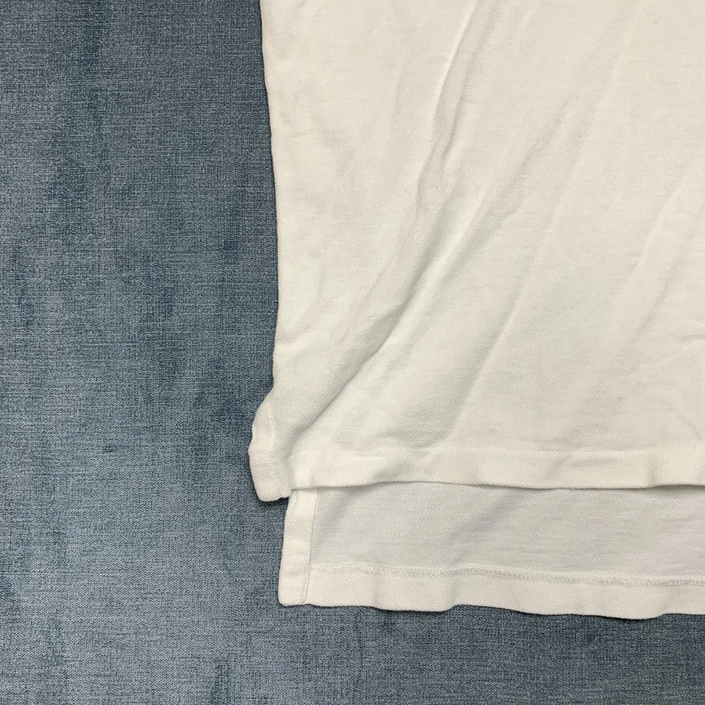 Polo By Ralph Lauren Shirt Mens Medium White Cotton Side Slit Hi Lo Hem Sports